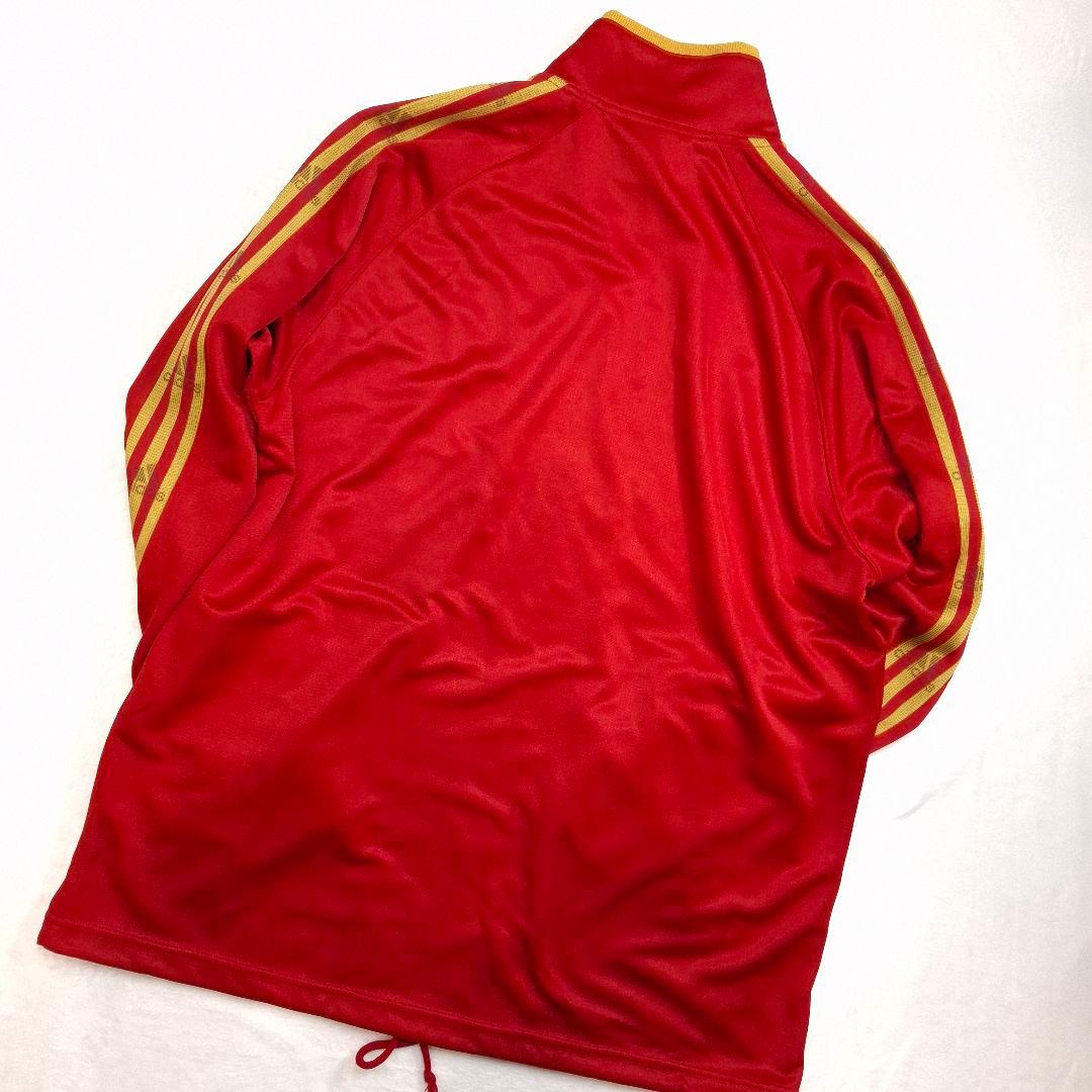 【ビッグサイズ/美品】adidas セットアップ ジャージ 赤×金 2XL