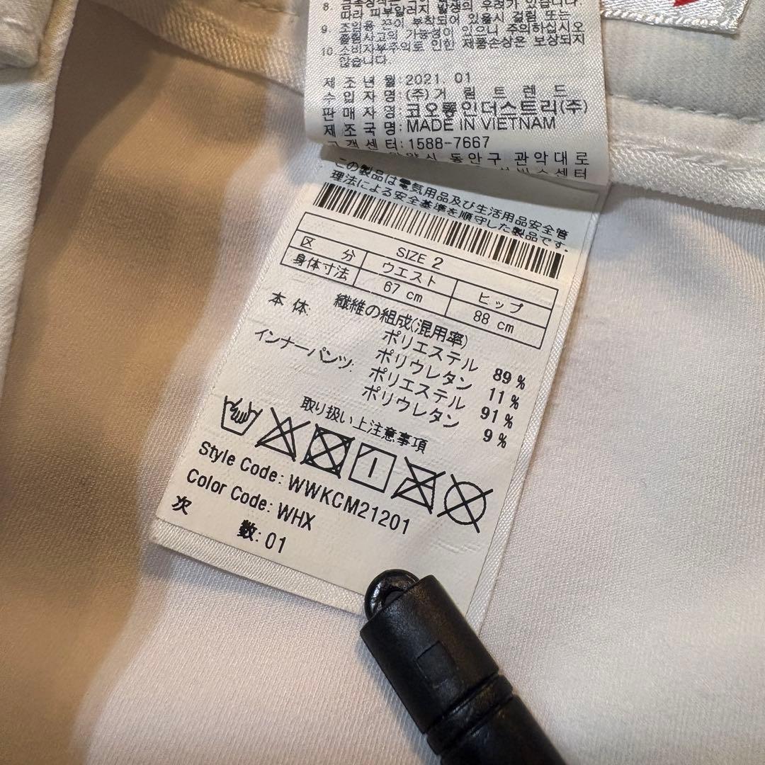 【WAAC】美品　プリーツスカート　レディースＬ　ゴルフ　ワック　フレア　白