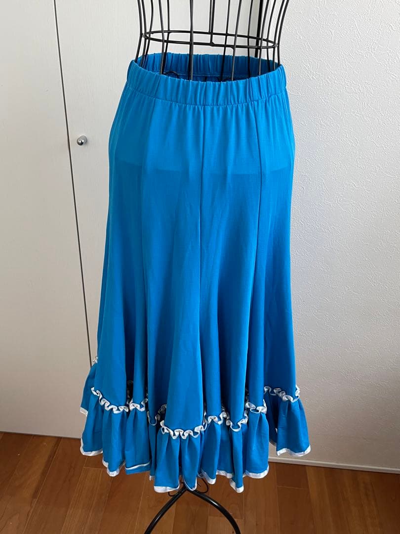 ❤️新品❣️ 未使用❣️社交ダンス　ミディアムスカート　スカイブルー❤️