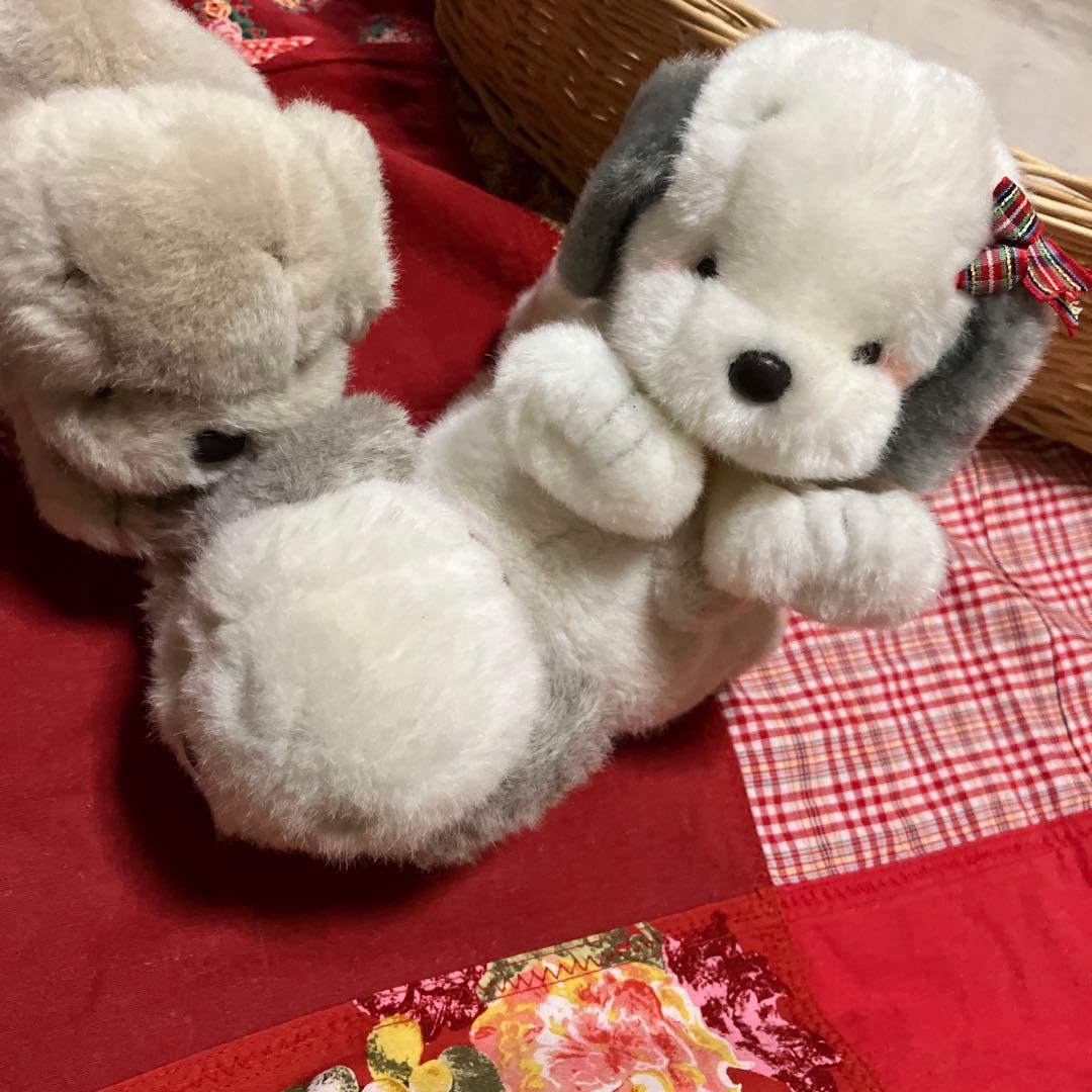 レトロぬいぐるみ　うめ吉寝そべり　3体セット　中島潔　ぬいぐるみ犬　子犬