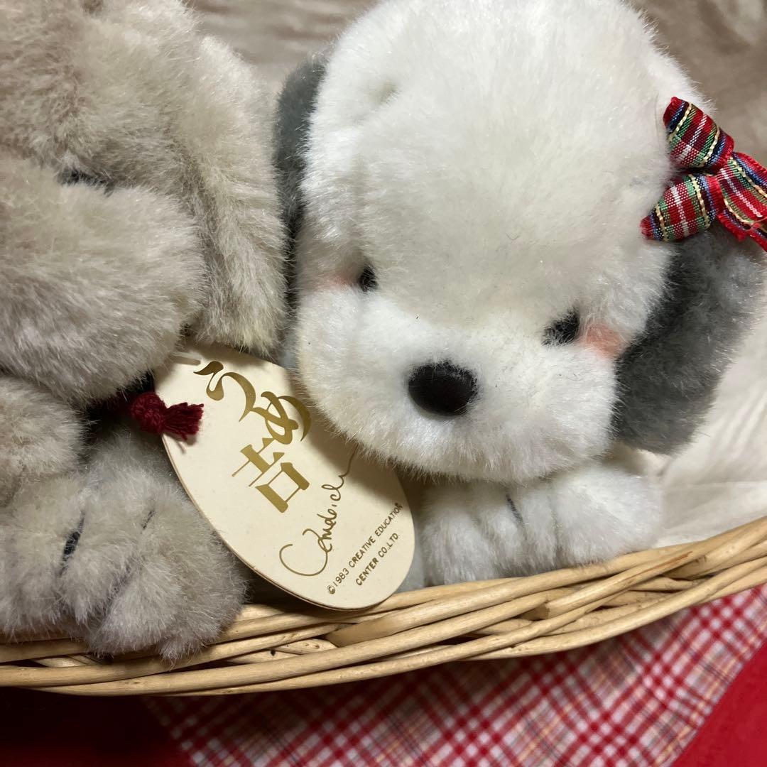 レトロぬいぐるみ　うめ吉寝そべり　3体セット　中島潔　ぬいぐるみ犬　子犬