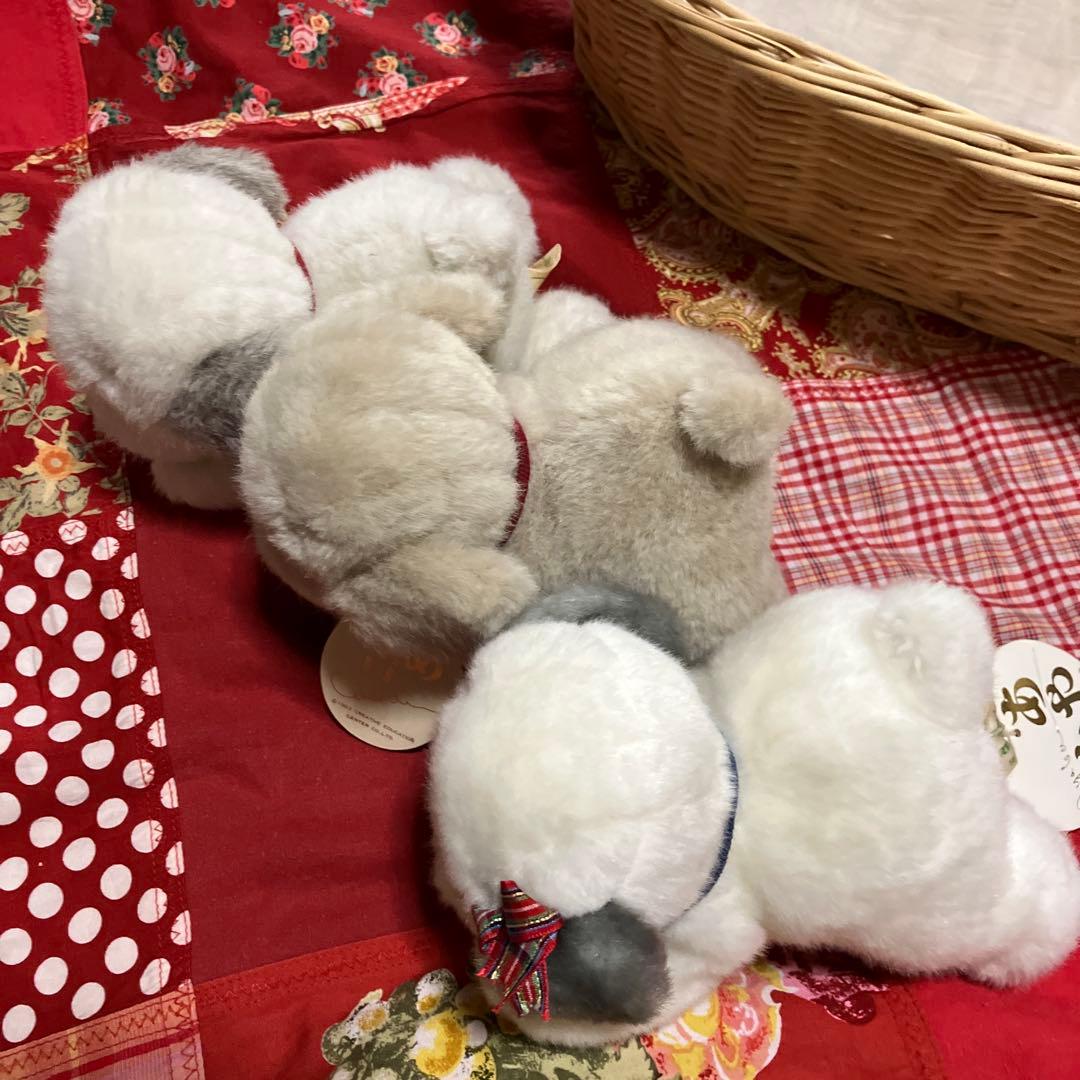 レトロぬいぐるみ　うめ吉寝そべり　3体セット　中島潔　ぬいぐるみ犬　子犬