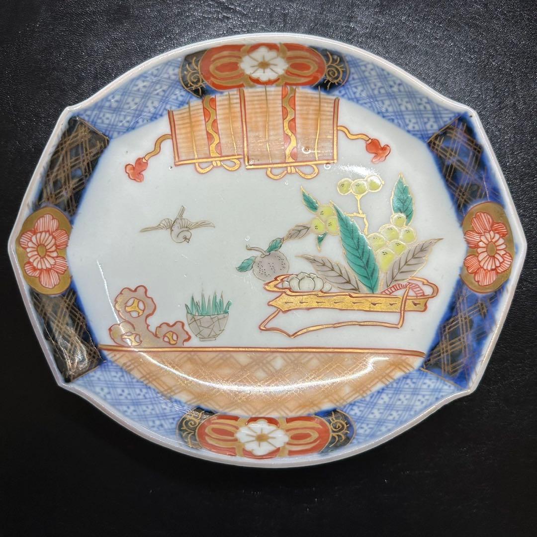 ★ 古伊万里 金彩 色絵 変形皿 5枚/食器！★管理200