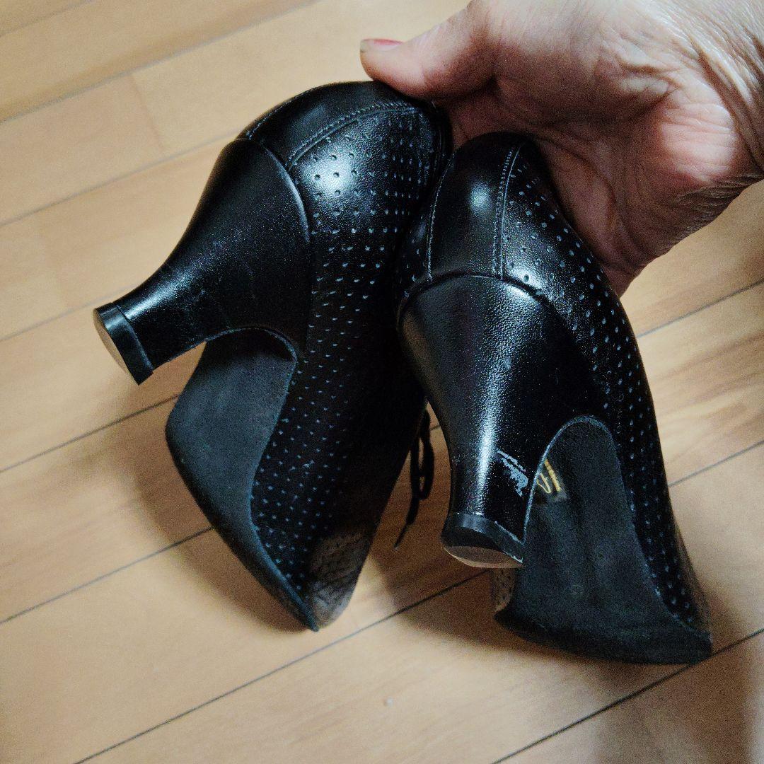 スーパー 社交ダンスシューズ 黒 レザー
