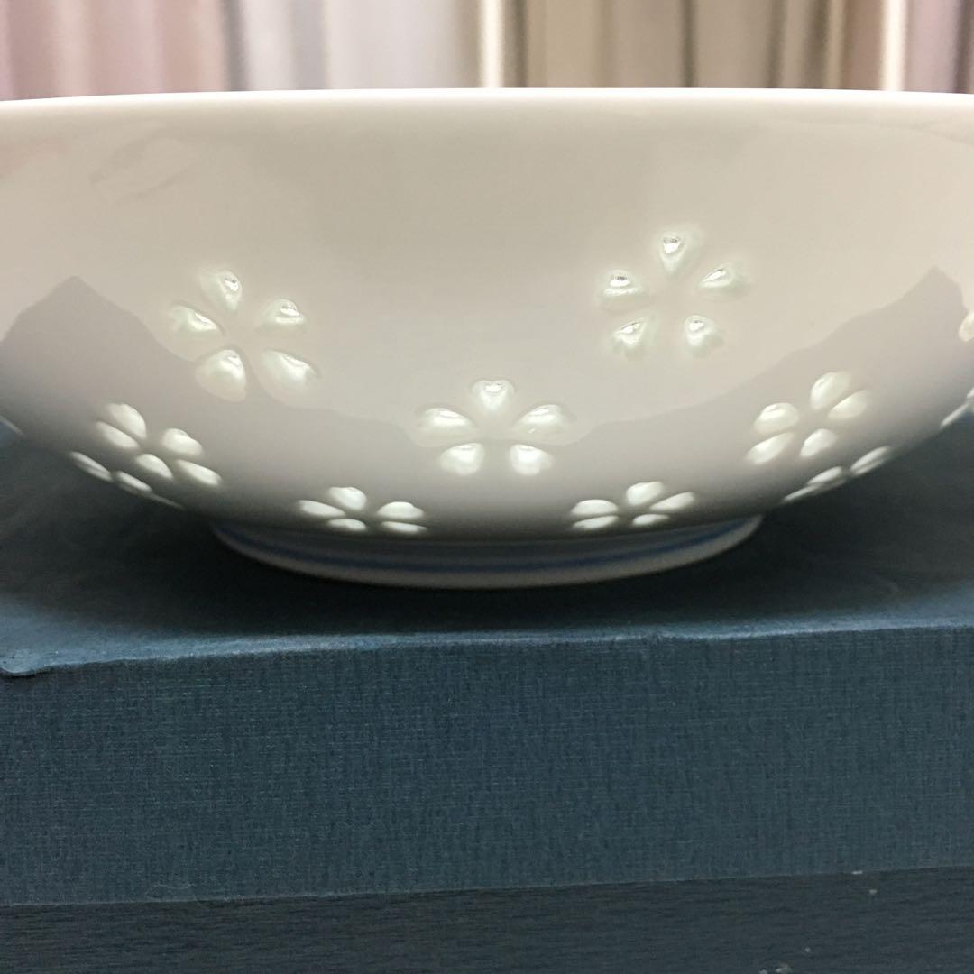 未使用品　有田焼　丹心窯　水晶彫　深皿
