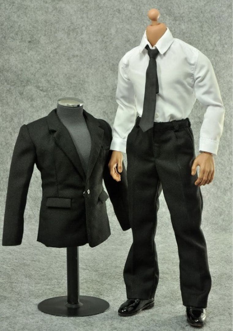 ZY-TOYS 1/6サイズフィギュア用衣装 男性用 スーツセット ブラック