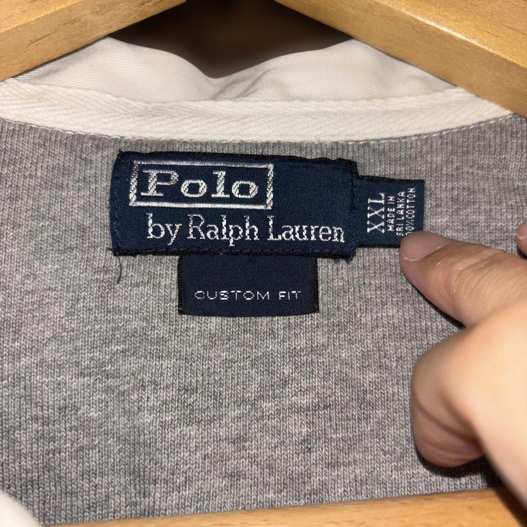 Polo by Ralph Lauren ラガーシャツ XXL グレー/ホワイト