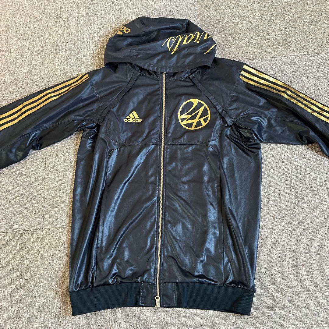 大きいサイズ adidas 24カラッツ ブラック ゴールド ジャージ上下セット
