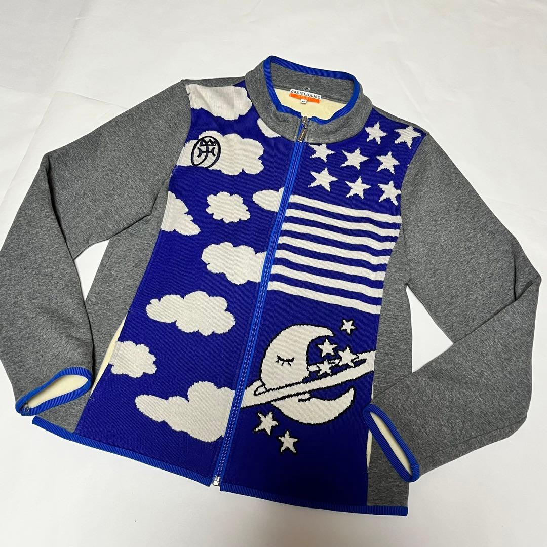 CASTEL BAJAC SPORT パーカー　月　星　ボーダー　青　ブルー