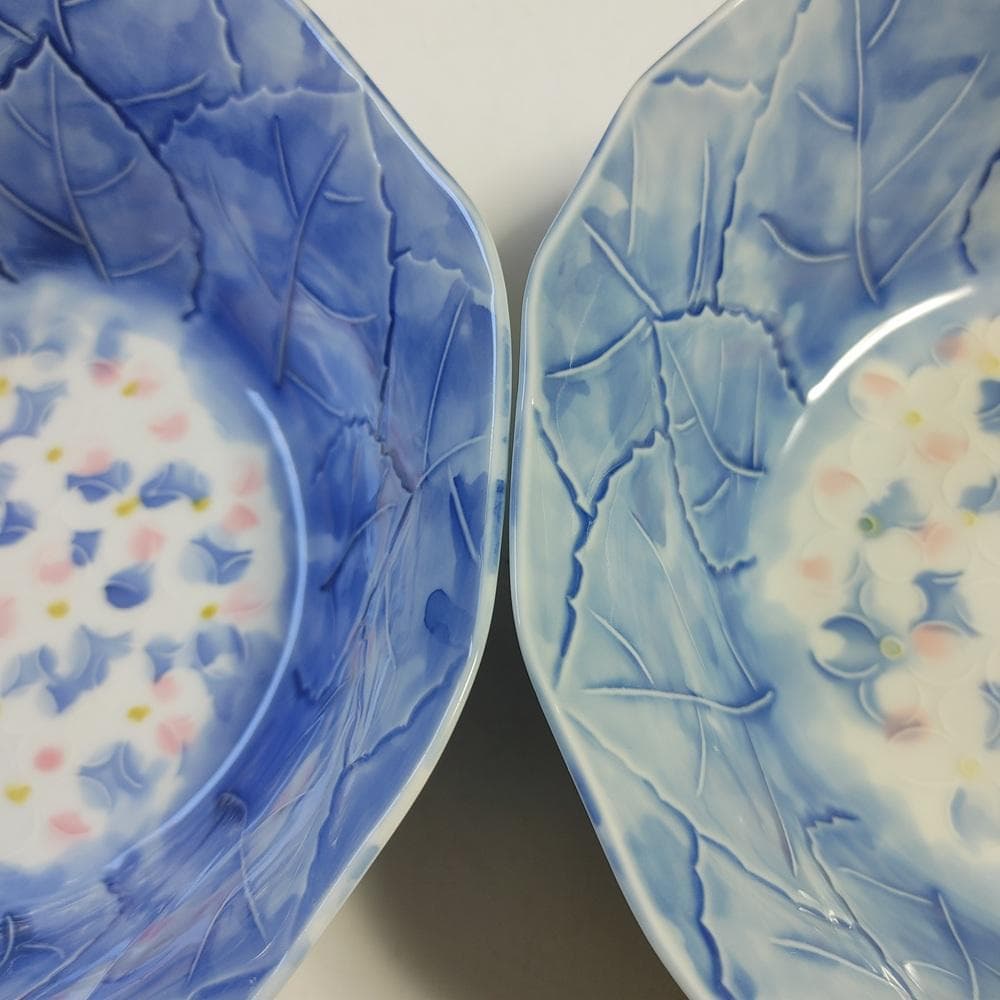 陶磁器 2枚セット★有田焼? 刻印 鉢 白 青 花文様 和食器 磁器 大鉢 日本