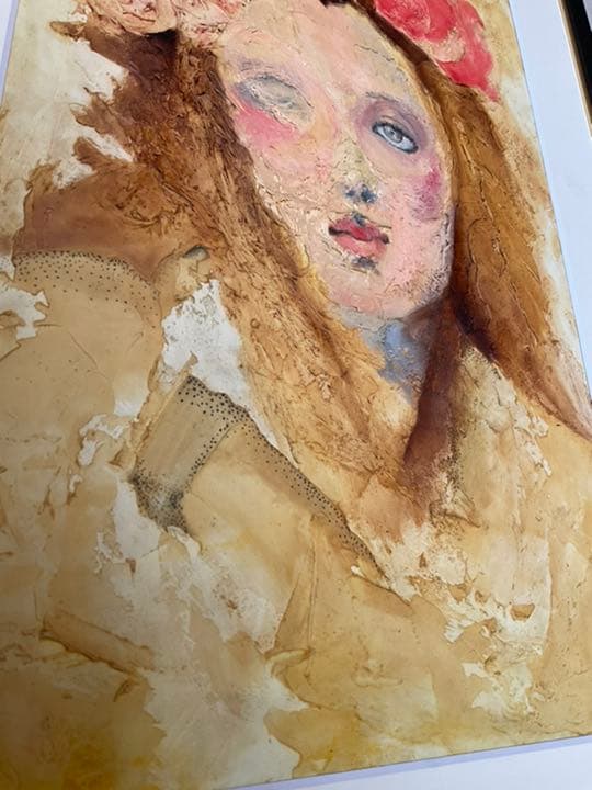 女性絵　油絵　肖像画　油彩　アート
