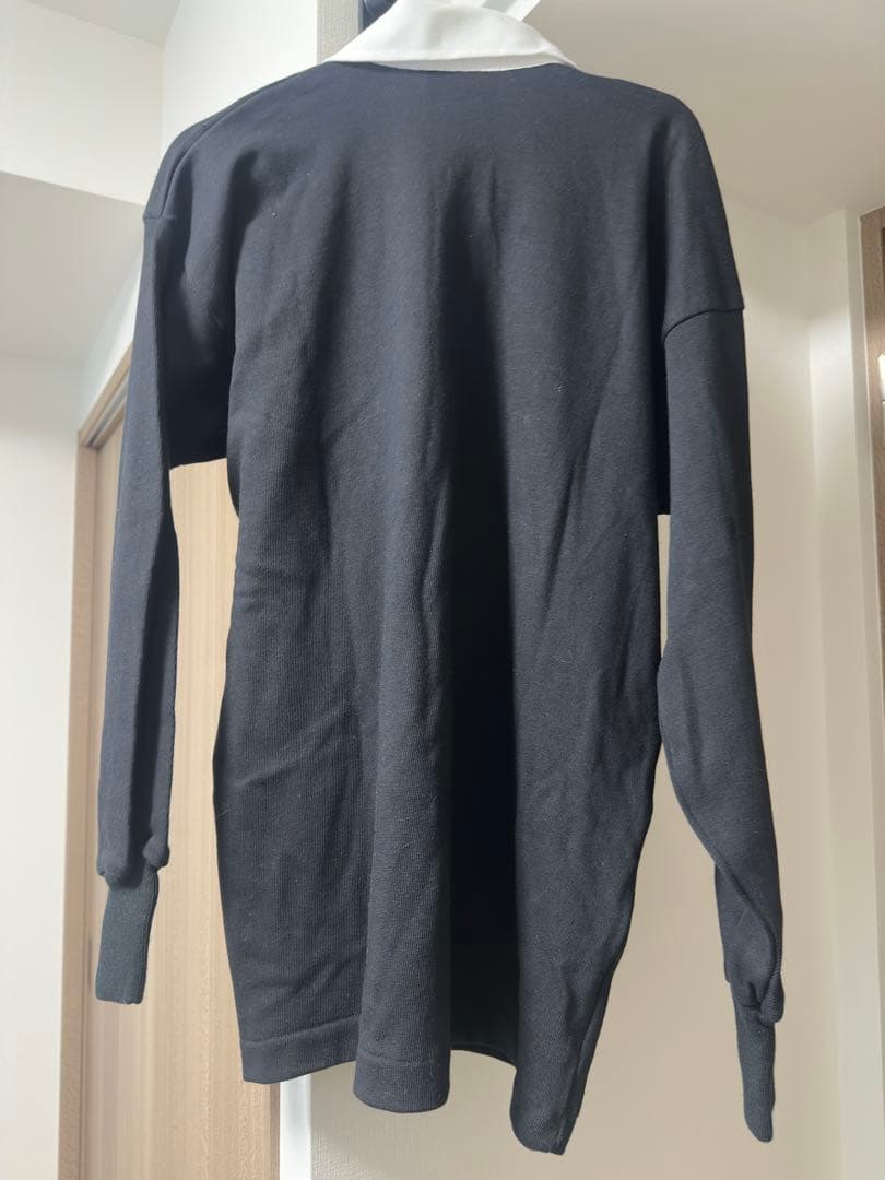 【新品】ALL BLACKS ラガーシャツ 長袖 黒 USA40