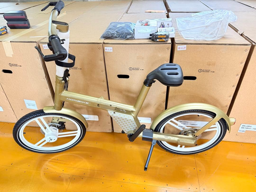【新品未開封】HONBIKE 電動アシスト自転車 ゴールド