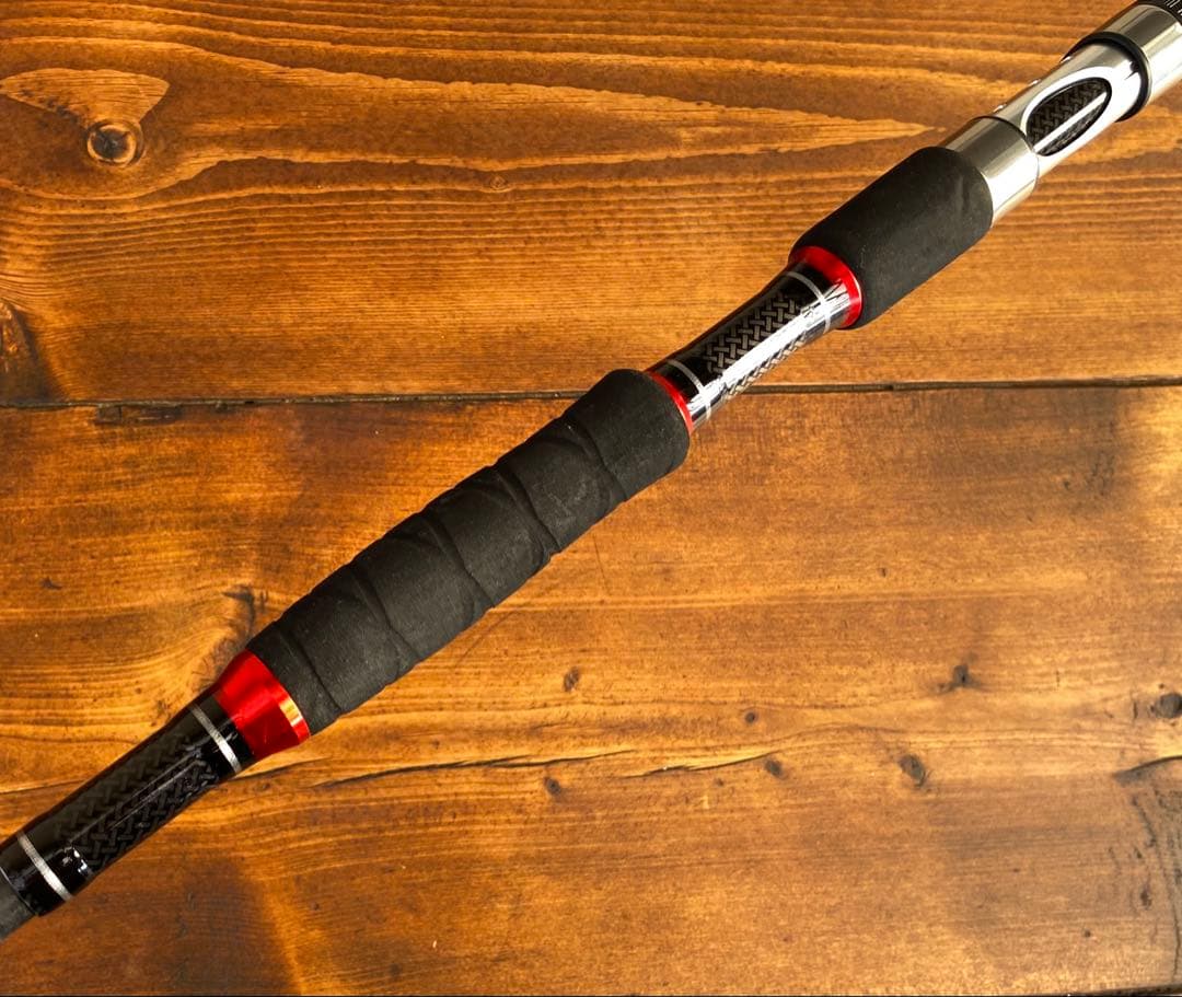 新品未使用　ジギングロッド　船釣り　3ピースパックロッド　スロージギング　レッド