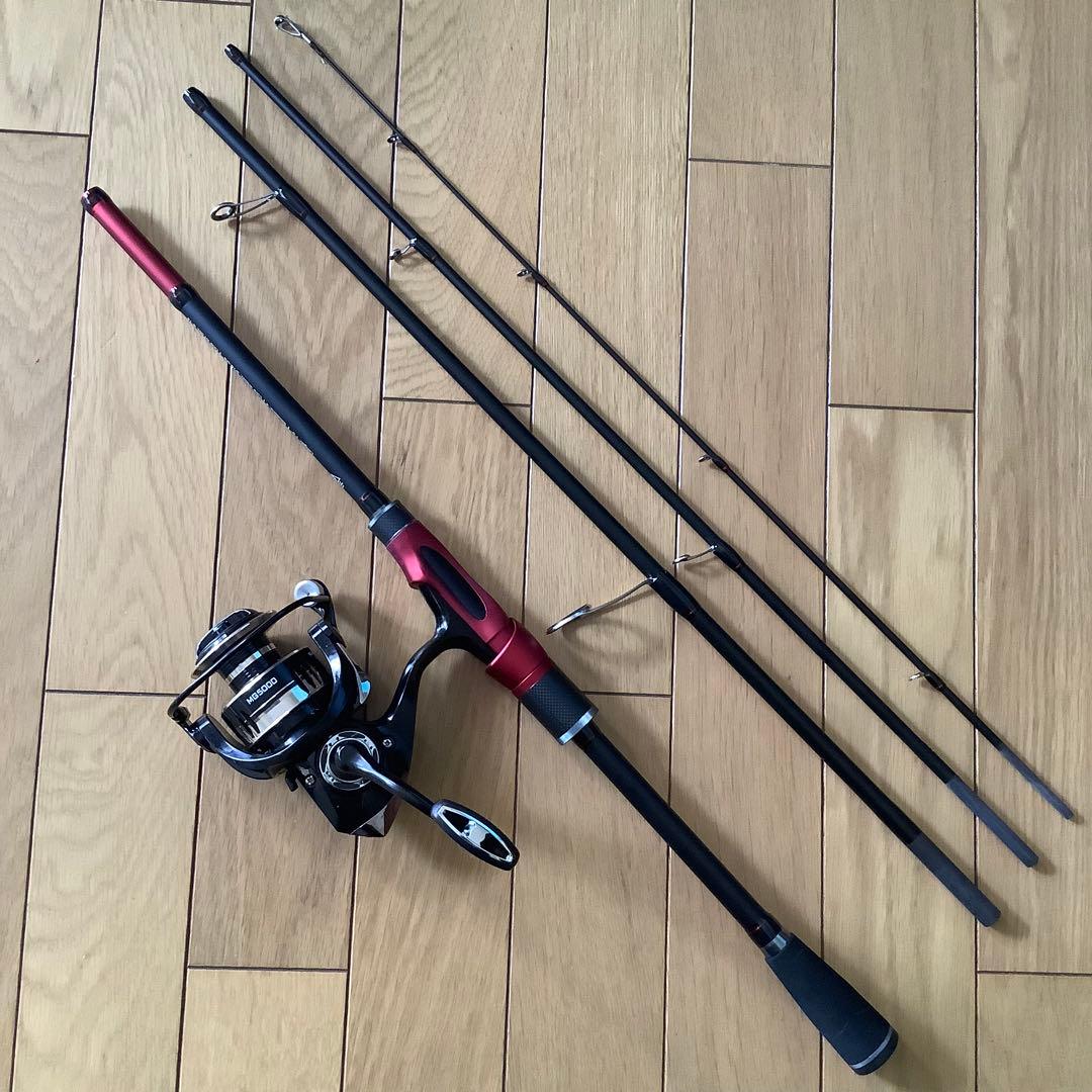 ショアジギ　シーバス　4ピース7ftスピニングロッド&スピニングリール5000番