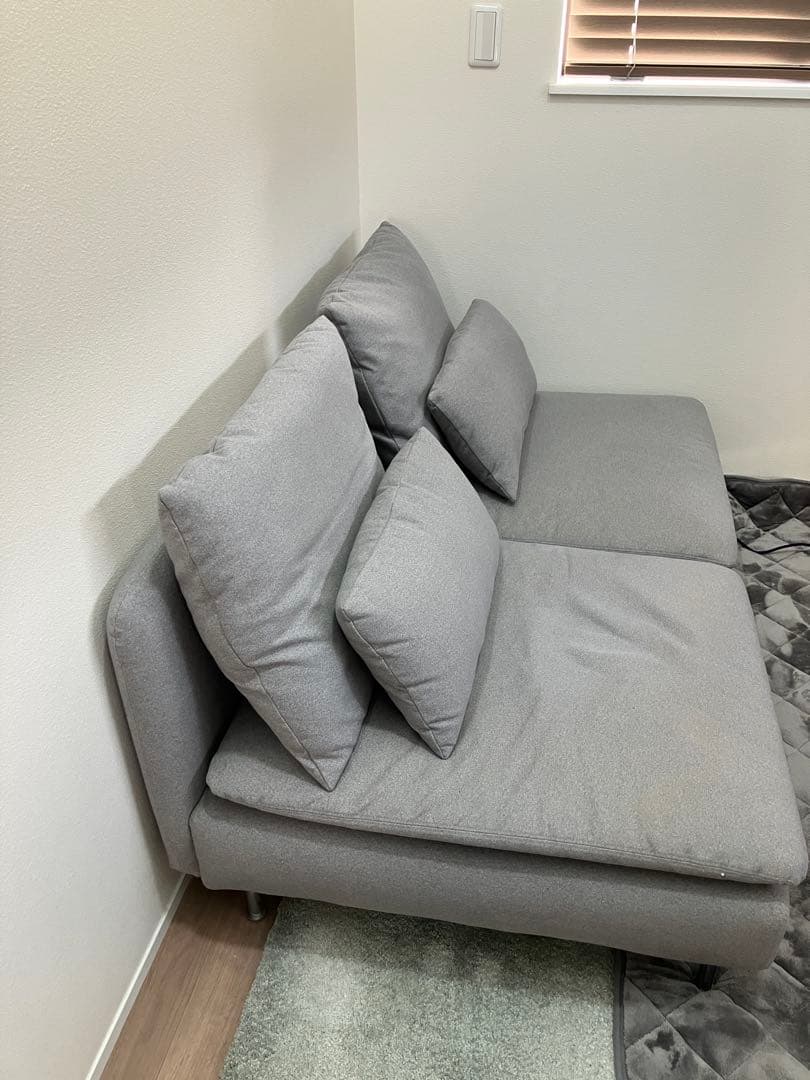 【送料無料】引き取り可能　ソーデンハムン コンパクト ソファIKEA グレー