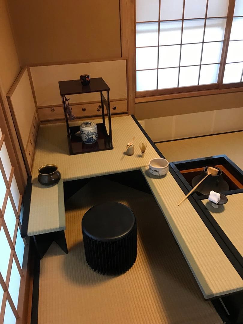 組み立て茶道用道具畳、炉壇収納ボックス、建水台と貴人畳の角の台の4点セット