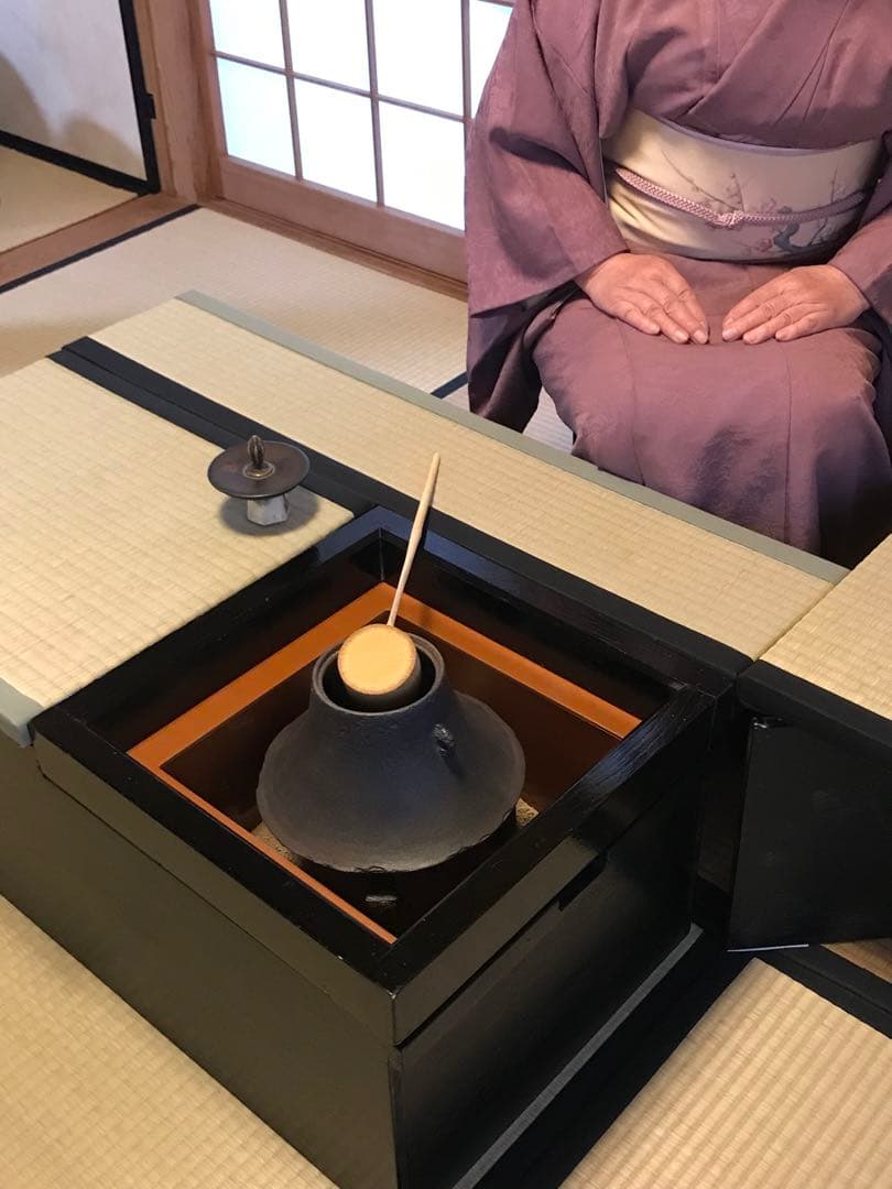 組み立て茶道用道具畳、炉壇収納ボックス、建水台と貴人畳の角の台の4点セット