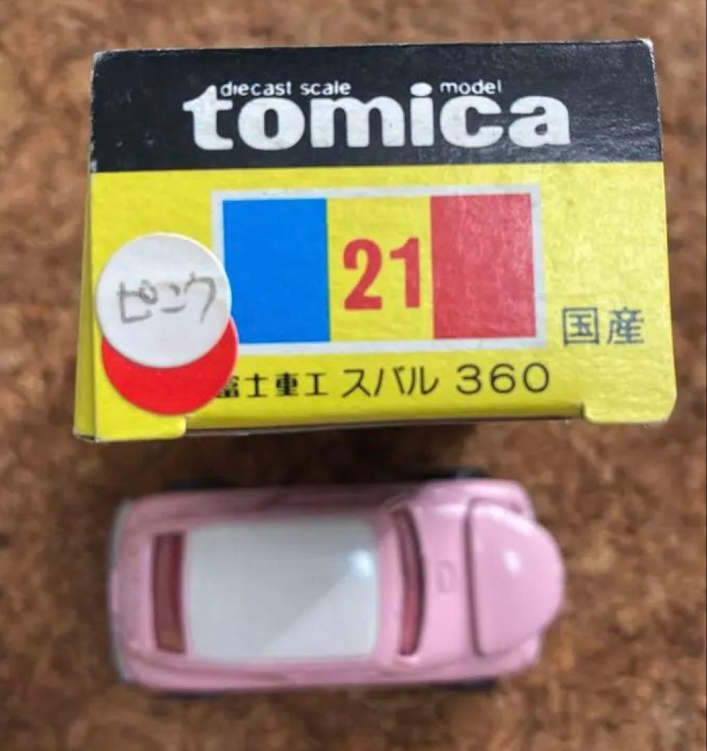 【新品】TOMICA スバル360 ピンク×アイボリー No.21 箱付き　黒箱