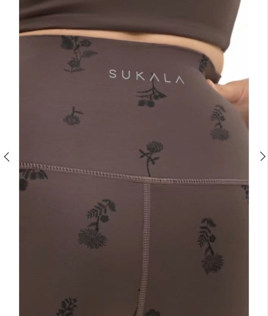 SUKALA フラワーブーケレギンス　ブラウン　M