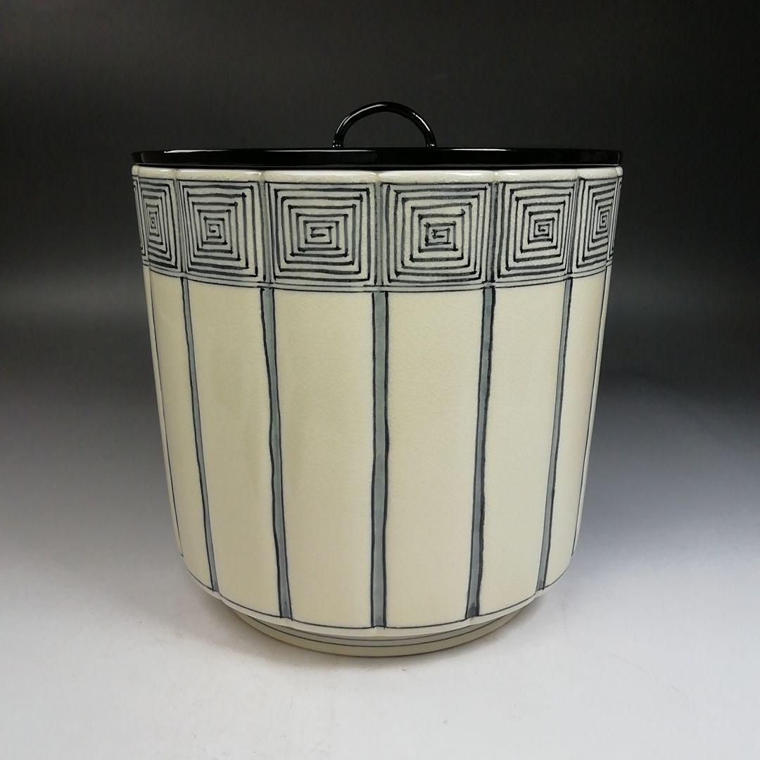 Ｗ２６０　水指　『仁清　桶側』『中村秋峰 造』　共箱　茶道具