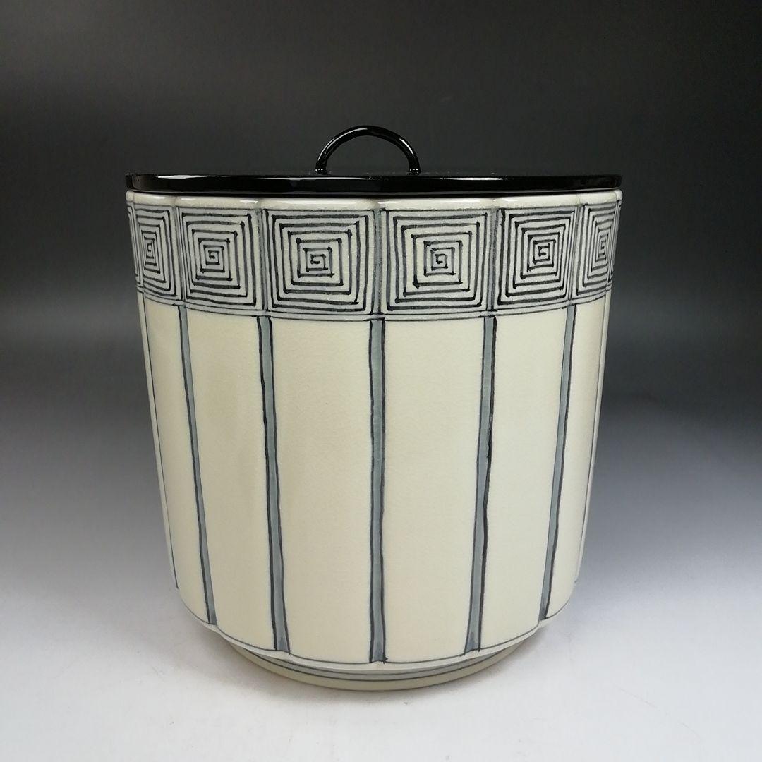 Ｗ２６０　水指　『仁清　桶側』『中村秋峰 造』　共箱　茶道具