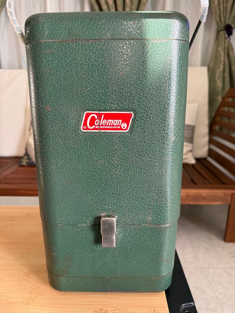 真鍮　 コールマン ビンテージ ランタン 220D PYREX ケース付き