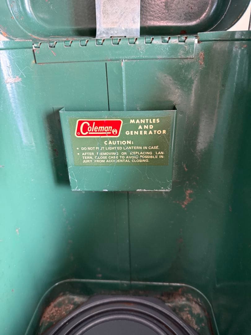 真鍮　 コールマン ビンテージ ランタン 220D PYREX ケース付き