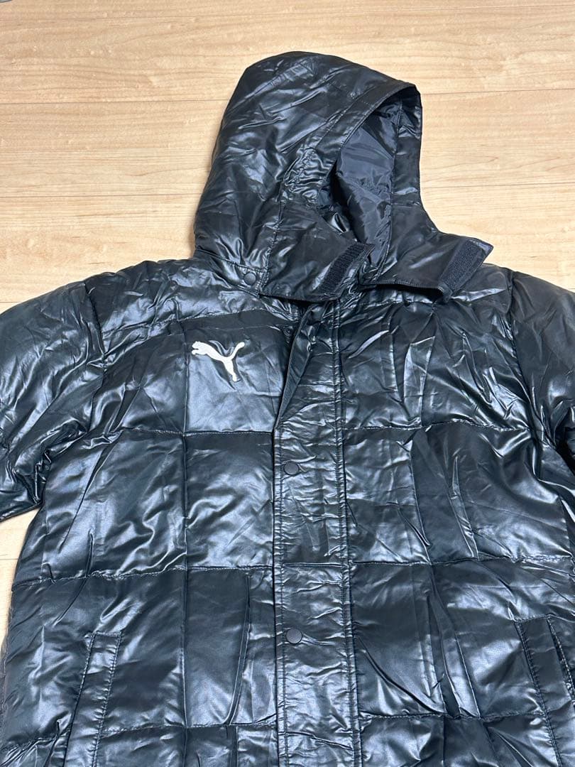 PUMA ブラック ベンチコート フード付き