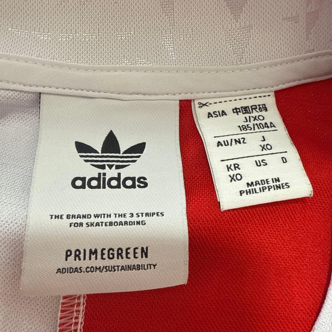 アディダス　adidas ゲームシャツ　長袖　　赤　白