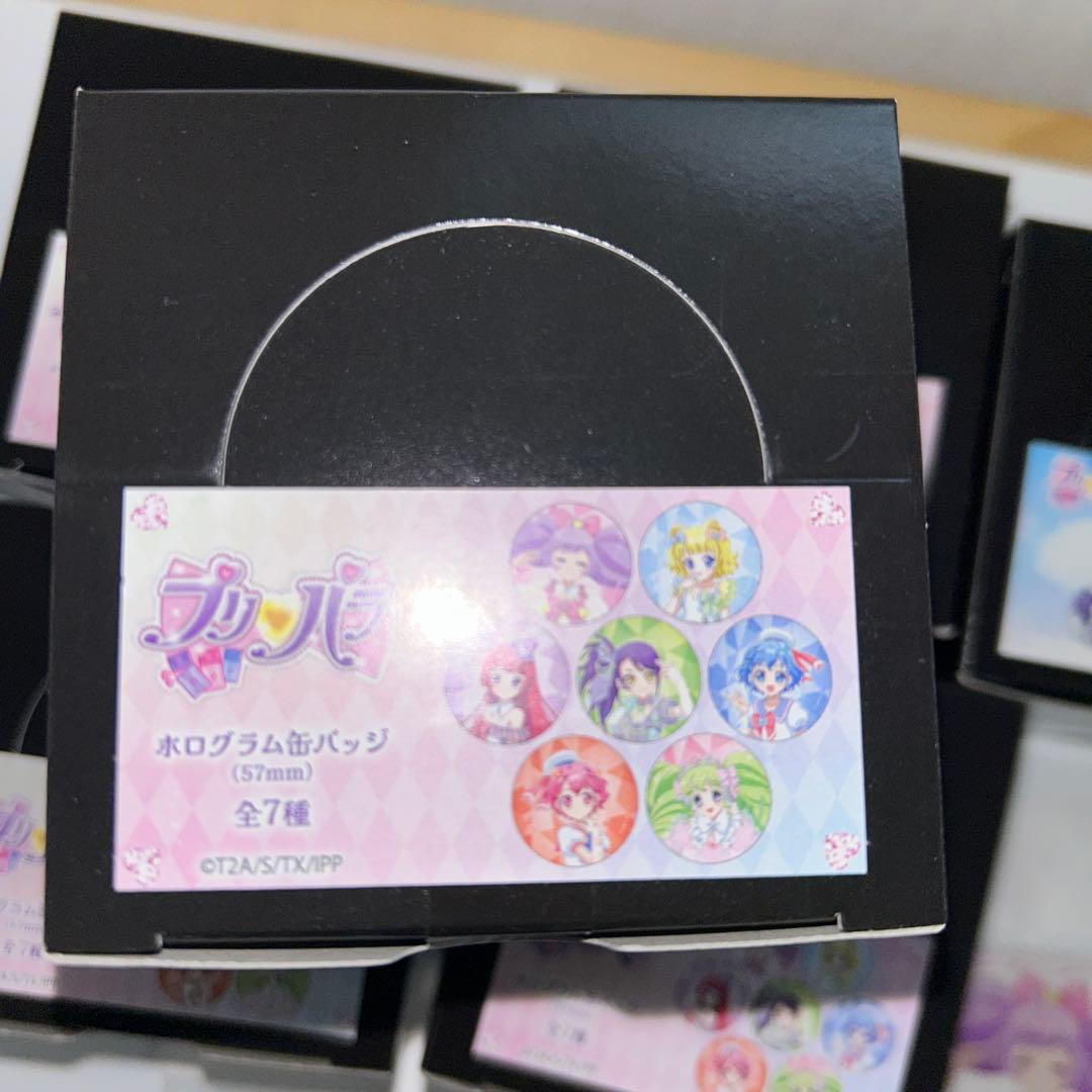 【新品未開封】プリパラ 缶バッジ7箱 ＆ アクスタ9点 ＆ 特典ポスカ20枚