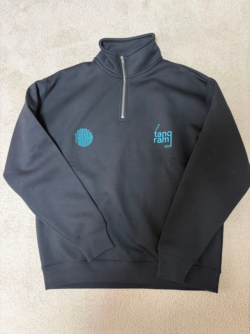 LOGO HALFZIP SWEAT BK / BLU タングラム　ハーフジップ