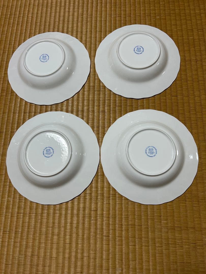 NIKKO ピオニール　花柄陶磁器　4枚　ヴィンテージ　皿　深皿　スープ　カレー