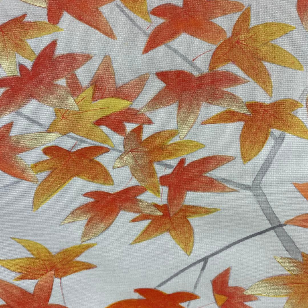 美品 掛け軸 橋口幾三郎作 紅葉図 共箱 花鳥 二重箱 秋掛け