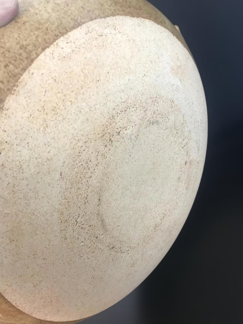 ぱぱ　陶器製丸型陶板　直火OK　 直径約40ｃｍ　持ち手付き　新品未使用