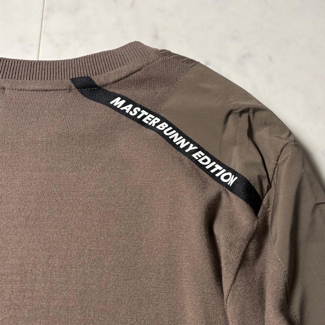 マスターバニーエディション 異素材切替 袖ロゴ ニット セーター 7/XXL
