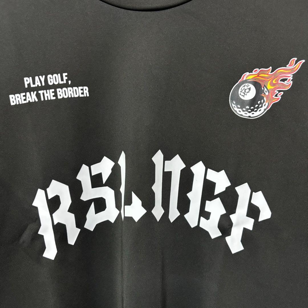 ラッセルノ ゴルフ フロント ビッグ ロゴ LS モックネック ブラック L 5
