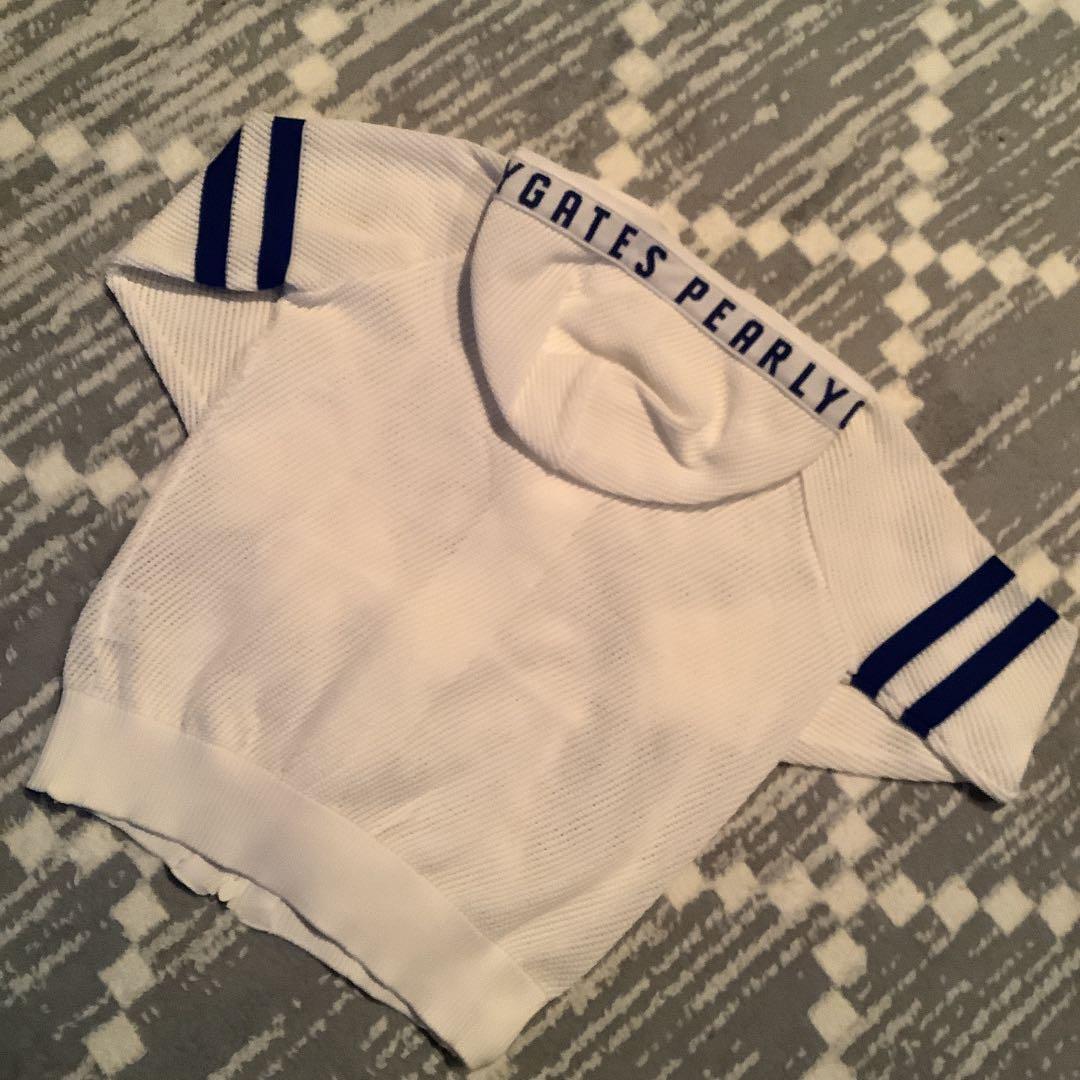 PEARLY GATES メッシュフーディ　セーター ホワイト