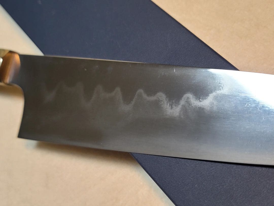 水野鍛錬　五代作　牛刀　水本焼　青二　240mm