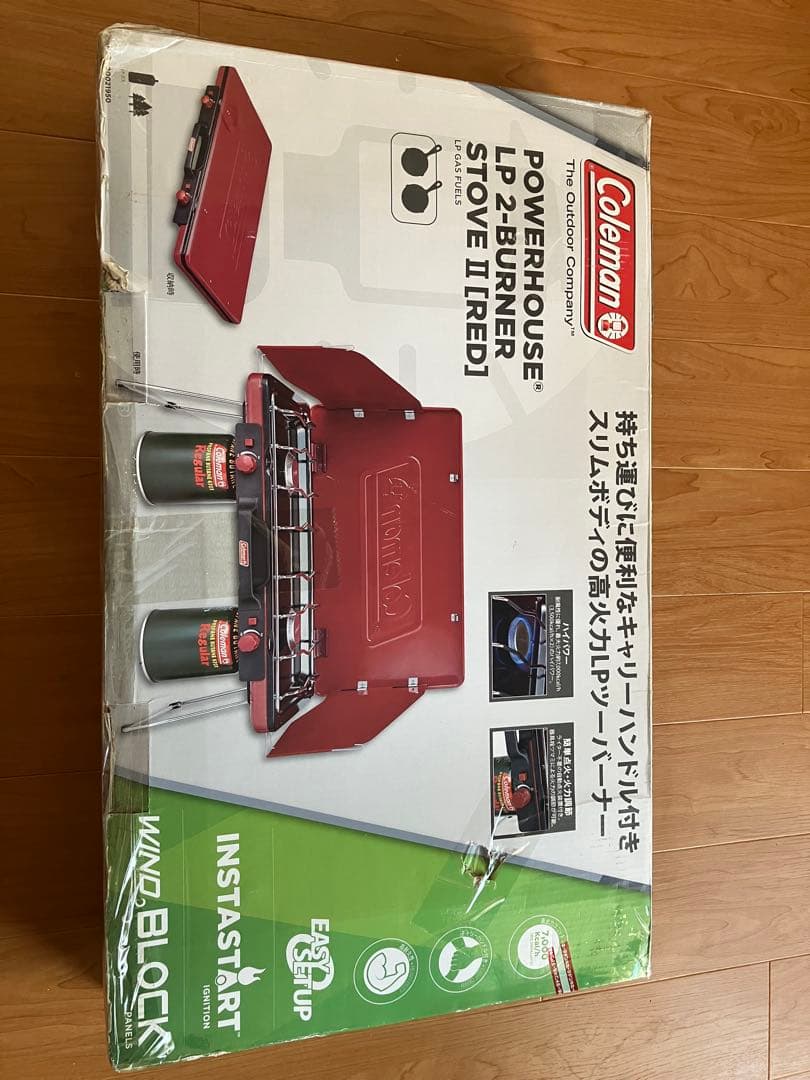 【新品LPガス付き】コールマン パワーハウスLPツーバーナーストーブII/レッド