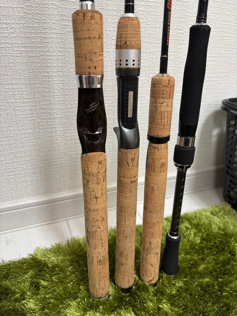 ハートランドなど バスロッド 4本セット コルクハンドル
