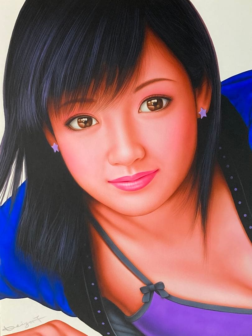 【真作保証】塚本馨三 肉筆原画 下書き付き 直筆サイン 保証書有り 絵画 美人画