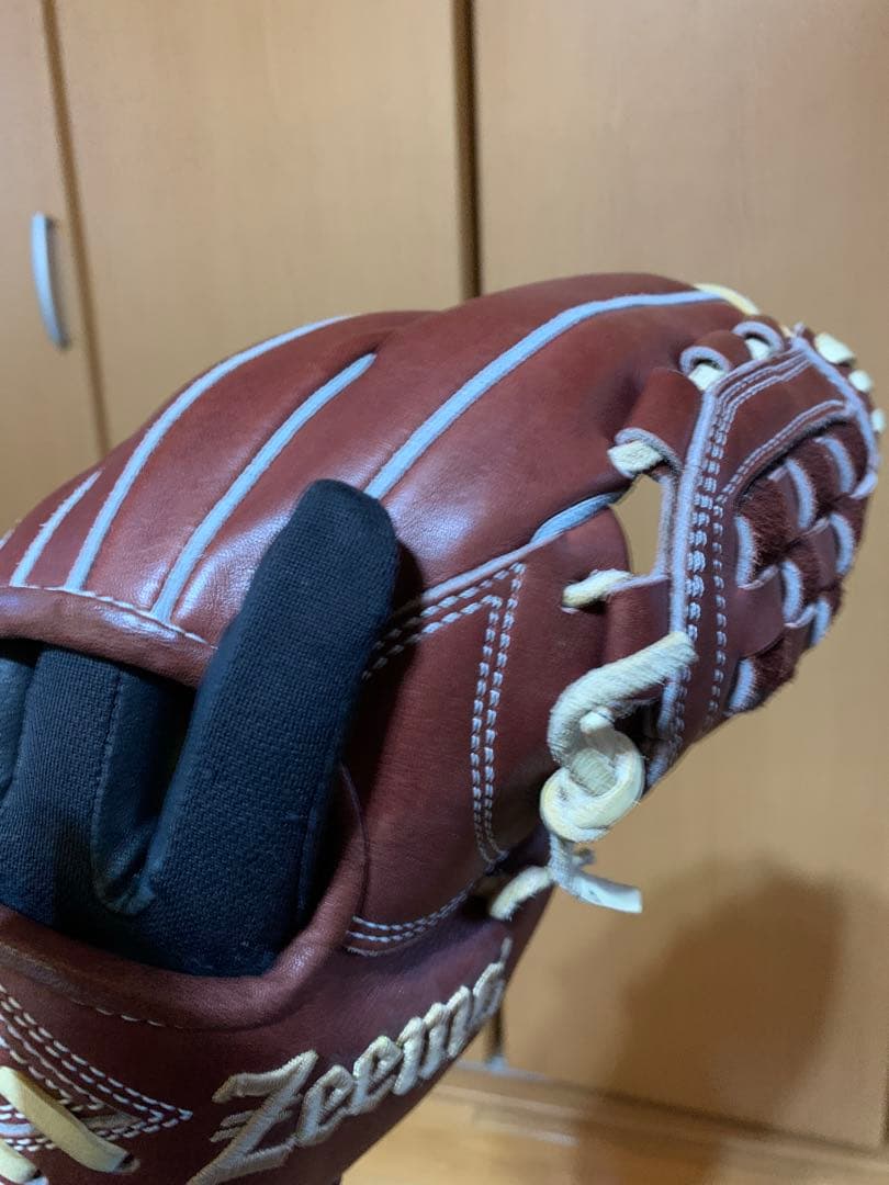 【最終価格】Zeems 軟式グローブ 茶色 ストライプデザイン