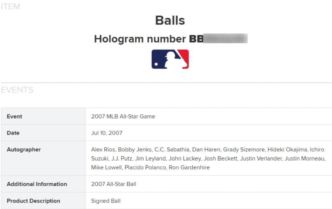 2007年 MLB オールスター イチロー 他サイン 史上初のランニングHR