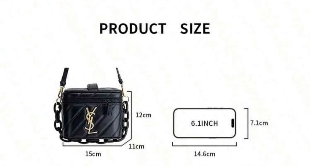 YSL ブラックレザーショルダーバッグ