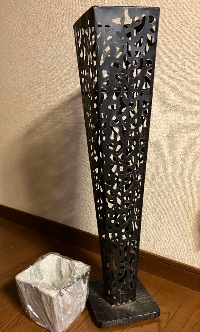 アイアン フラワースタンド ブラック（別売プラスチックポット付き