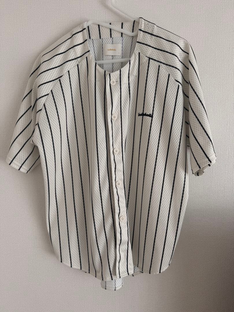 ウェア ballaholic stripe mesh BB shirt