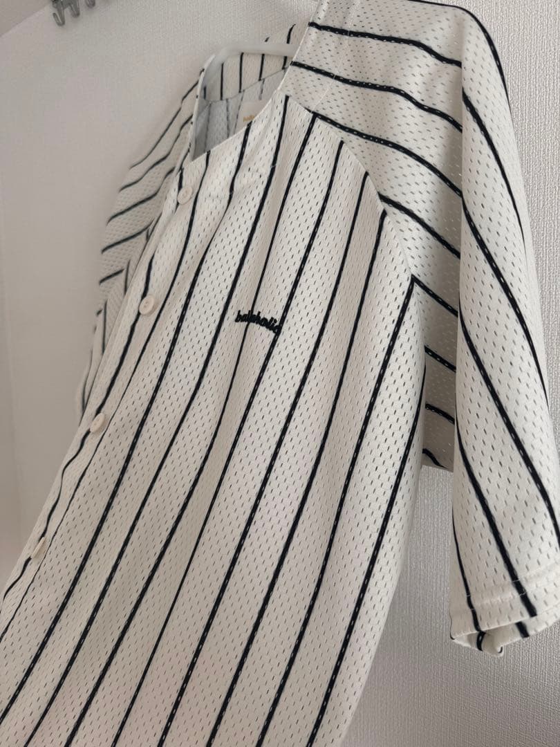ウェア ballaholic stripe mesh BB shirt