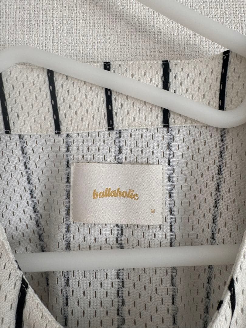 ウェア ballaholic stripe mesh BB shirt