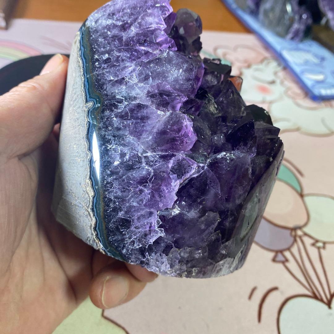【極上】ウルグアイ超大体アメジストクラスター原石（幸運水晶）天然紫水晶